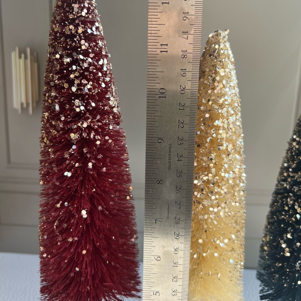 Set of 3 bottle brush trees patriotic from Bethany Lowe